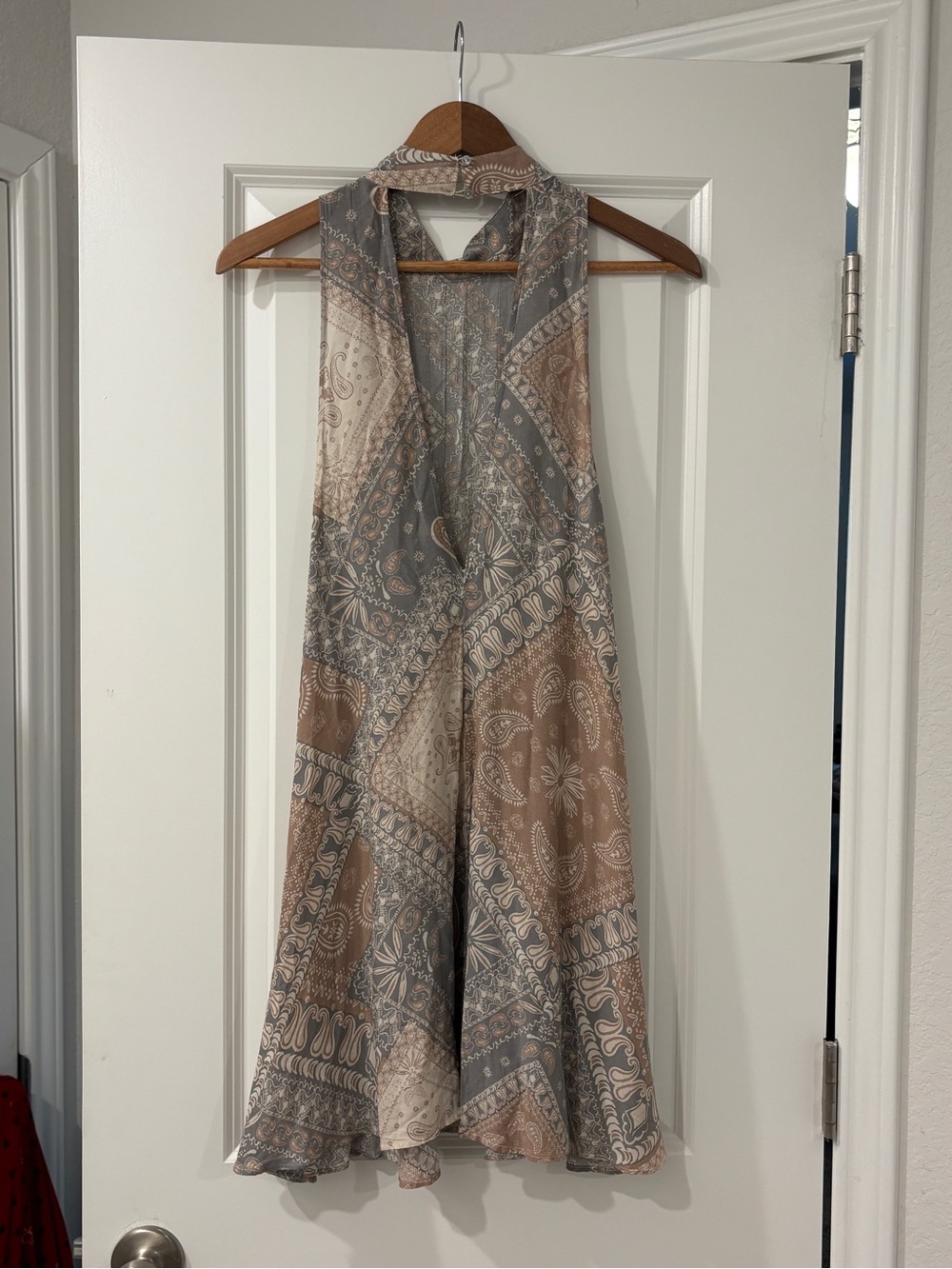 Free People Intimately Boho Paisley High-Neck Mini Dress - Picture 4 of 5